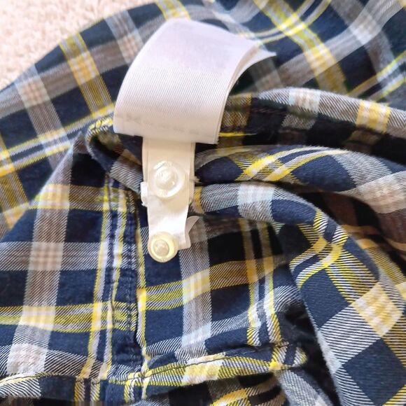 Banana Republic Mens M Tall Oxford  Long Sleeve Button Down Shirt Blue Yellow - Picture 8 of 8